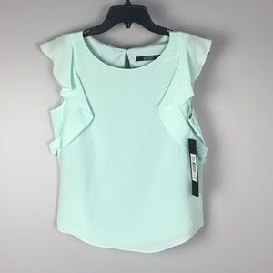 New Badgley Mischka 100% Silk Blouse Mint Sz M